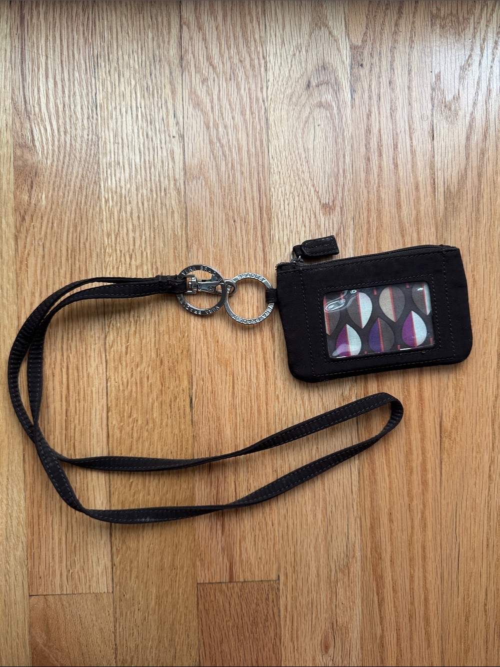 Vera Bradley Brown Card Holder Lanyard - Bonus Lanyard Included